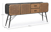 Credenza 3 ante e 2 cassetti in metallo stile vintage