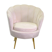 Poltrona velluto tulipan crema cm 73x72h77
