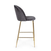 Sgabello design contemporaneo Bar Carry velluto grigio scuro