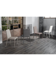 4x Sedia in similpelle e metallo grigio chiaro Cleo STS