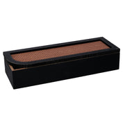 Scatola portathe legno nero rettangolare cm29x10h6