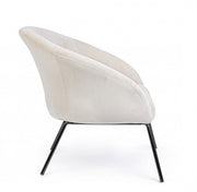Poltrona metallo velluto bianco Aiko Velvet cm 80 x 76 x 75