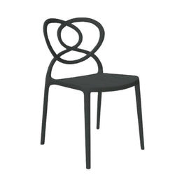 Sedia Lovely in Polipropilene Nera Resistente ai Raggi UV e all'Umidità L59 x P53 x H82