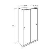 Armadio SWD4362024 con appendiabiti e ante scorrevoli bianco e rovere