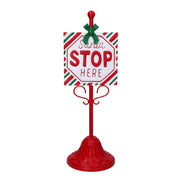 Cartello metallo natale rosso cm14x13,5h42