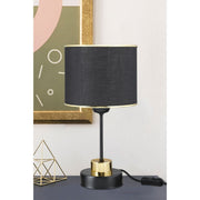 Lampada da tavolo metallo e paralume tessuto nero Arden ASZ1633 EFFEZ
