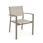 Sedia Per Esterno Con Braccioli In Alluminio Tortora Hilla 57X60X H88 Cm