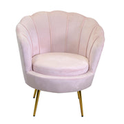 Poltrona velluto tulipan rosa cm 73x72h77