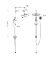 Colonna Doccia Serie Papete Cromato con Doccia 3 Getti