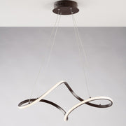 Lampadario a sospensione in metallo e alluminio Caffè con LED integrato 62x28x h 150 cm