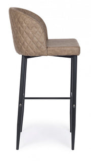 Sgabello bar tortora in ecopelle stile design