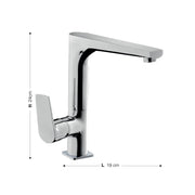 Rubinetto miscelatore per lavello cucina finitura cromo h.24x19 cm EFFEZ