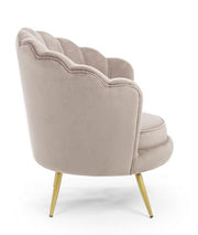 Poltrona retro in velluto grigio chiaro modello pavone