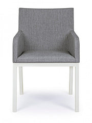 Sedia in alluminio verniciata a polvere grigio cm 55x 62x 82h