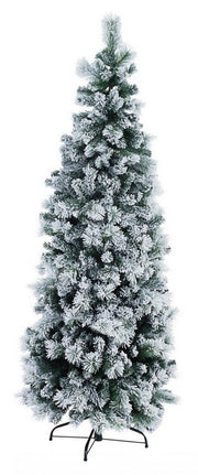 1x Albero Slim Praga Innevato H210