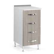 Cassettiera Per Cucina 4 Cassetti In Legno Nobilitato Olmo Cm H 85x50x40