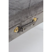 Panca in velluto con contenitore Grigio POLINA 80x34x h42 cm