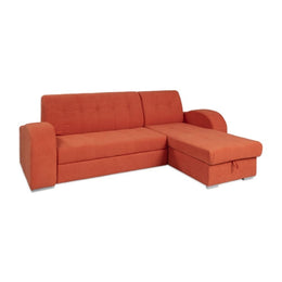 Divano angolare Alyssa penisola reversibile arancione 247x157