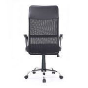 Poltrona ufficio Reverso2 con rivestimento in ecopelle e schienale in rete nero  64x66x100 cm