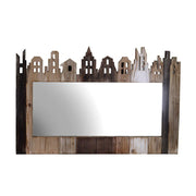 Specchio legno naturale casette cm 78