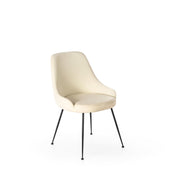 4xSedia in microfibra con seduta bianca e gambe nere 48,5x49x5x80h cm