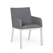 Sedia in alluminio verniciata a polvere grigio cm 55x 62x 82h