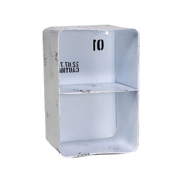 Mensola metallo bristol bianco 2 piani rettangolare cm20x15h30