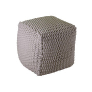 Pouff tessuto bianco quadro