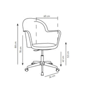 Poltrona ufficio Gora grigio cemento con base cromata