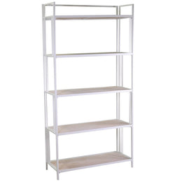 Scaffale metallo bianco 5 piani cm 34,5 x 85,5 x  160/170