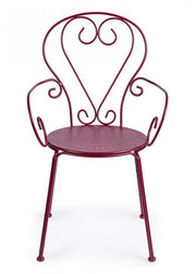 Sedia con braccioli Etienne Bordeaux impilabile