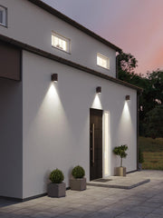 Lampada da parete in alluminio pressofuso con diffusori in vetro trasparente - 40W - 4242 lumen - Classe E - Luce calda - IP65 - 2 lampade corten