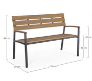 Panchina arredo giardino antracite Isak