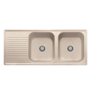 Samet Lavello 116x50 2 vasche Granitovero1162vsavp gocciolatoio avena