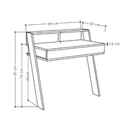 Scrivania da parete Cowork antracite con cassetto 94 cm.