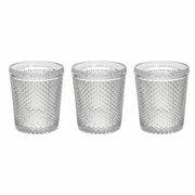 Set 3 Bicchieri 300 cc Diamante in vetro trasparente
