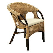 Poltrona giardino  lucrezia cm 60 x 60 x h 82/47 noce con cuscino