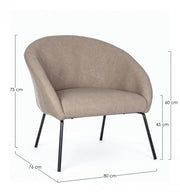 Poltrona tortora in velluto stile design