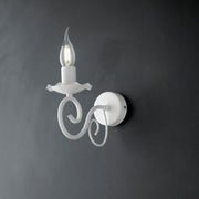 Applique da muro in ferro Bianco shabby  una luce 17x h23 cm
