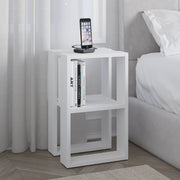 Tavolino comodino Lonie bianco 2 scomparti aperti H 55 x P 30 x L 34 cm