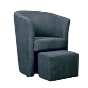 Poltrona in tessuto con pouf estraibile DJERBA Grigio Scuro 63,5x 62,5x h76 cm