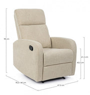Poltrona reclinabile manuale tessuto beige Iris