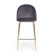 Sgabello design contemporaneo Bar Carry velluto grigio scuro
