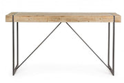 Tavolo da bar in acciaio piano iegno di abete GARRETT 200x50x h110 cm