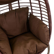 Dondolo pensile polyarattan con cuscino e supporto 90x70x200h cm