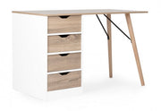 Scrivania Alberta con cassettiera effetto legno 120x60x75h cm