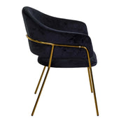 Poltrona rotterdam in velluto nero h82 cm