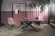 Tavolo allungabile antracite-nero 90 cm x 140- 190 cm H. 76 cm