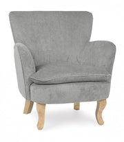 Poltrona grigio chiaro in tessuto stile vintage