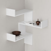 Libreria angolare a parete con 3 livelli bianca H 90 x P 22 x L 60 cm